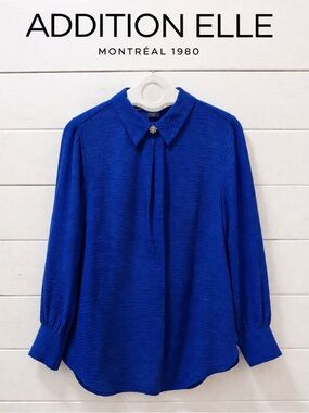 ADDITION ELLE Royal Blue Textured Blouse – Size X